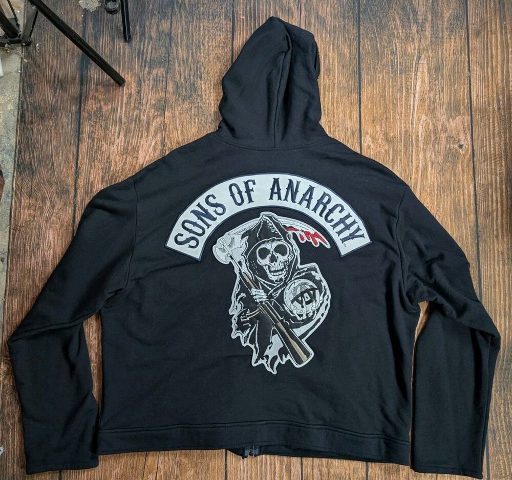 Sons of Anarchy Biker Black Hoodie Jacket Reaper Patch Mens 3X Road Gear